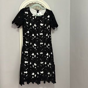 Calvin Klein Black & White Lace Dress